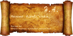Hexner Ajnácska névjegykártya