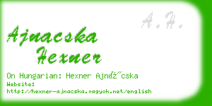 ajnacska hexner business card